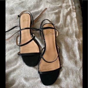 J crew patent leather strappy flat sandals